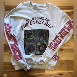 My Life With the Thrill Kill Kult - white sweatshirt - size medium - stained